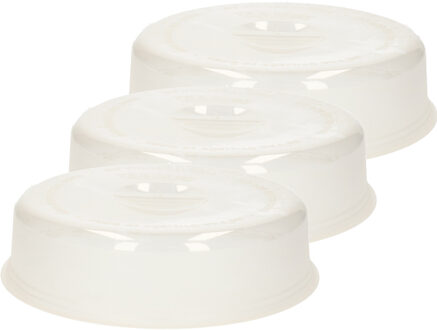 Magnetron deksel - Multipak van 3x stuks - 26 cm - transparant - afdekschaal - magnetro