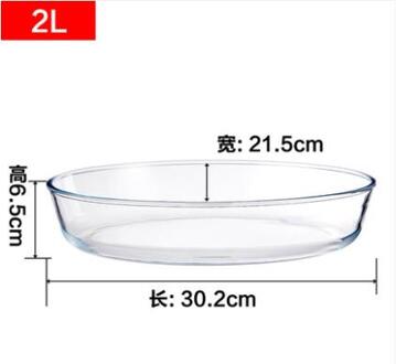 Magnetron Gebruikt Verdikte Hittebestendig Glas Vis Plaat Koude Schotel Dampende Pan Grote Ovale Cake Pan 2L