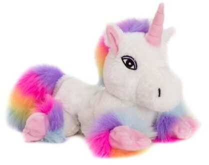 Magnetron knuffel witte unicorn 18 cm