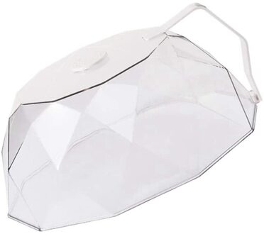 Magnetron Plaat Covers Geometrische Keuken Schotel Plastic Schotel Cover Koelkast Vers Houden Olie-Proof Cover wit