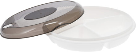 Magnetron schaal met vakjes - deksel en ventiel - kunststof - 24 x 6,5 cm - opwarmen