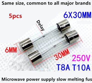 Magnetron Universele Tijd-Vertraging Zekering Buis T10A8A 250V 6X30