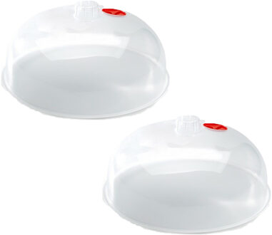 Magnetrondeksel - 2x - 25 cm - transparant - kunststof - 25 x 10,5 cm - keukenhulpmidde