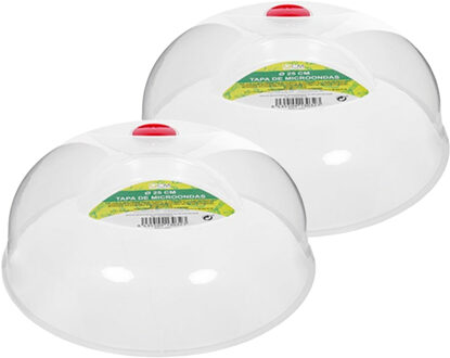 Magnetrondeksel/afdekschaal - 2x - transparant - kunststof - D25 x H12 cm
