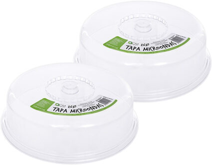 Magnetrondeksel/afdekschaal - 2x - transparant - kunststof - D26.5 x H7 cm - deksel?