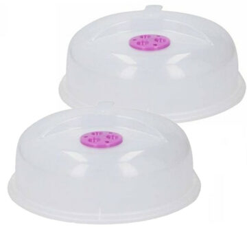 Magnetrondeksel/spatdeksel - 2x - kunststof - paars - 26,5 x 11 cm