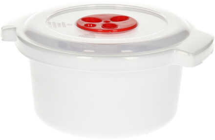 Magnetronschaal - deksel/ventiel - 500 ml - wit - kunststof - BPA vrij