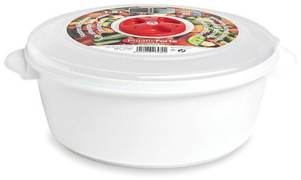 Magnetronschaal met deksel/ventiel - 1,5 liter - wit - kunststof - BPA vrij