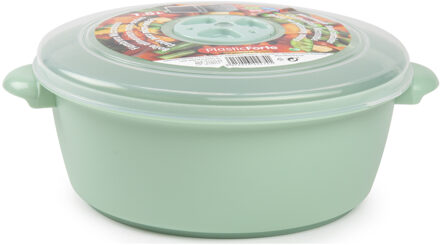 Magnetronschaal met deksel/ventiel - 1,5L - lichtgroen - kunststof - BPA vrij