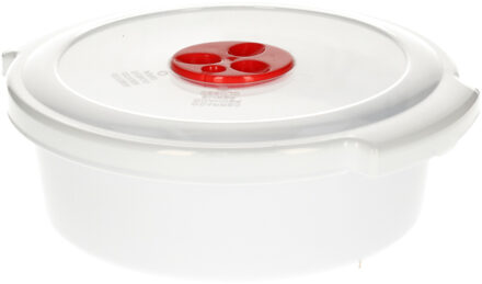 Magnetronschaal met deksel/ventiel - 1,5L - wit - kunststof