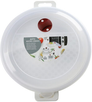 Magnetronschaal met deksel/ventiel - 1 liter - kunststof - Magnetronbakken Wit