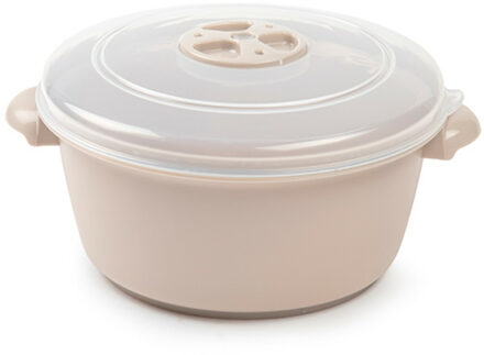 Magnetronschaal met deksel/ventiel - 1L - beige - kunststof - BPA vrij