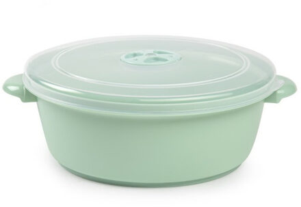 Magnetronschaal met deksel/ventiel - 2 liter - licht groen - kunststof - BPA vrij - keukenhulpmiddelen
