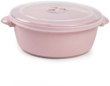 Magnetronschaal met deksel/ventiel - 2 liter - roze - kunststof - BPA vrij - keukenhulpmiddelen - Magnetr