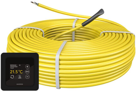 Magnum cable elektrische vloerverwarming set 500W 29.3m met WiFi thermostaat zwart 110505 Geel