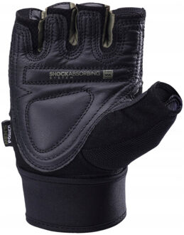 Magnum Heren leren shock fitness vingerloze handschoenen Zwart - M