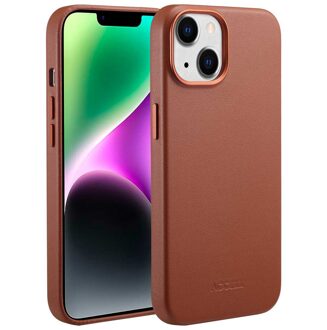 MagSafe Leather Backcover iPhone 14 Telefoonhoesje Bruin