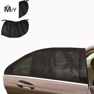 Mahaqi 2Pcs Auto Zonneklep Zijruit Mesh Zonneklep Uv Protector Auto Protector Black Auto Zonnescherm Gordijn 75X50CM