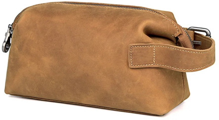 MAHEU Vintage Clutch Bag Crazy Horse Leather Toiletry kits Bag Men Storage Bag Make Up Bag Unisex Leather Hand Clutch