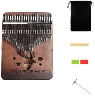 Mahonie Duim Piano Mbira 21 Toetsen Rendier Kalimba Met Tuning Hamer Stickers Voor Muziek Liefhebbers Spelen Accessoires