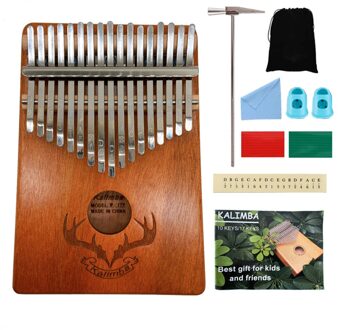 Mahonie Hout Kalimba 17 Toetsen Percussie Duim Vinger Piano Muziekinstrument Plezierige Instrument Levert antler