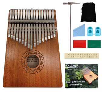 Mahonie Hout Kalimba 17 Toetsen Percussie Duim Vinger Piano Muziekinstrument Plezierige Instrument Levert lotus