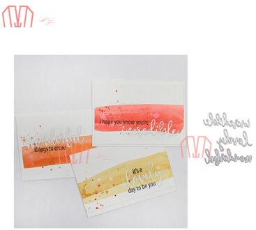 Mai 3 stuks Prachtige mooie woorden Metalen Stansmessen Stencils voor DIY Scrapbooking fotoalbum Decoratieve Embossing DIY Papieren Kaart