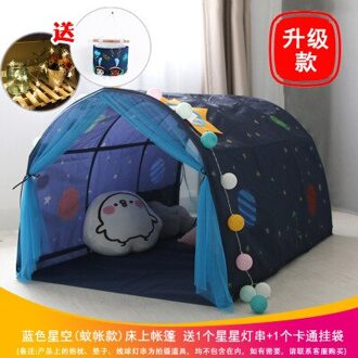 Mai Noord Hij Kinderen Bed Tent Kruipen Tunnel Jongens En Meisjes Playhouse Princess Bed Gordijn Speelgoed Huis blauw lucht Upgrade Mosquito Net Door Curtain ster licht Cartoon Hanging zak