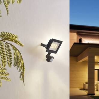 Maikel buitenspot, 20W, 1500lm, metaal, sensor zwart, wit