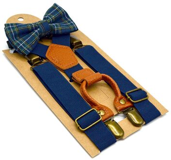 Maikun Kinderen Mode Bretels Met Bowtie Effen Kleur Strap Gedrukt Pak Elastische Band 4 Clip Wedding Ties Accessoires 1