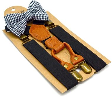 Maikun Kinderen Mode Bretels Met Bowtie Effen Kleur Strap Gedrukt Pak Elastische Band 4 Clip Wedding Ties Accessoires 2
