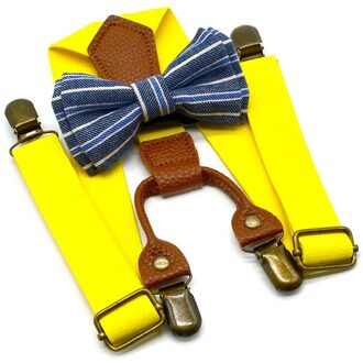 Maikun Kinderen Mode Bretels Met Bowtie Effen Kleur Strap Gedrukt Pak Elastische Band 4 Clip Wedding Ties Accessoires 3
