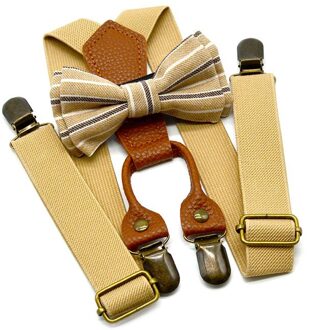 Maikun Kinderen Mode Bretels Met Bowtie Effen Kleur Strap Gedrukt Pak Elastische Band 4 Clip Wedding Ties Accessoires