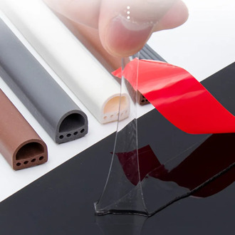 Main Entrance Door Seal Strip Self-adhesive Silicone Gasket Cushion 9 x 2mm 4mm 6mm 8mm 14x12mm Gap 1-11mm 6m White Gray Brown