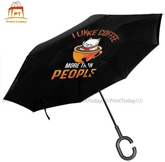 Maine Coon Reverse Paraplu Anti Uv Golf Paraplu Cool Binnen Out Schilderen Lichtgewicht Paraplu