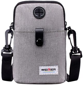 MAIOUMY Man Bag Mannen Diagonaal Mini Schouder Multifunctionele Mobiele Telefoon Zak Outdoor Sporttas gratis- Augustus 28 grijs
