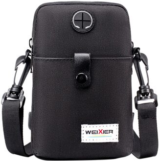 MAIOUMY Man Bag Mannen Diagonaal Mini Schouder Multifunctionele Mobiele Telefoon Zak Outdoor Sporttas gratis- Augustus 28 zwart