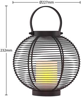 Mairuna LED solar-lantaarn, zwart, 22,7 cm zwart, wit