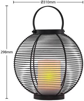 Mairuna LED solar-lantaarn, zwart, 30,8 cm zwart, wit