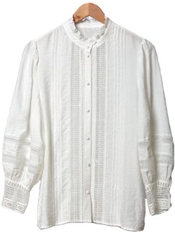 Maisie Vrouwen Shirts Solid Lange Puff Mouwen Lente Herfst Office Elegante High Street Losse Tops