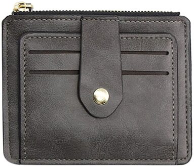 Maison Fabre Portemonnee Vrouwen Mode Portemonnee Kleine Pocket Zip Lederen Portemonnee Portemonnee Voor Creditcards grijs