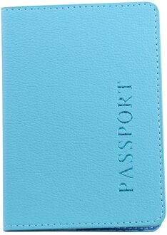 Maison Fabre zak paspoort pakket man vrouw houder kaarthouder portefeuilles card portemonnee effen kleur lederen paspoorthouder lucht blauw