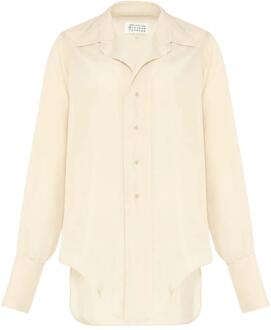 MAISON MARGIELA Gedallde Hem T-shirt - maat Ivoor