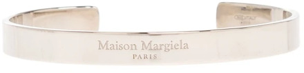 MAISON MARGIELA Gegraveerd Logo Zilveren Armband Maison Margiela , Gray , Unisex - 3XL