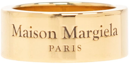 MAISON MARGIELA Gegraveerde Logo Zilveren Ring Maison Margiela , Yellow , Unisex - 42 MM