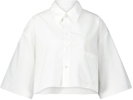 MAISON MARGIELA Geknipte Katoenen Overhemd met Moderne Details Maison Margiela , White , Dames - 3XS