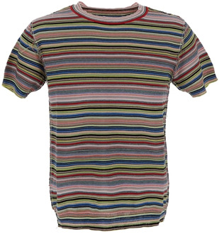 MAISON MARGIELA Gestreept Gebreid T-shirt in Multikleur Maison Margiela , Multicolor , Heren - Xl,L,M,S