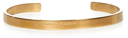 MAISON MARGIELA Gouden Ss24 Manchetarmband met Logo Maison Margiela , Yellow , Dames - 2Xl,Xl,3Xl/4Xl,3Xl