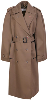 MAISON MARGIELA Groene trenchcoat voor vrouwen Maison Margiela , Brown , Dames - Xs,2Xs