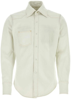 MAISON MARGIELA Ice Denim Overhemd - Stijlvol en Trendy Maison Margiela , White , Heren - Xl,L,M